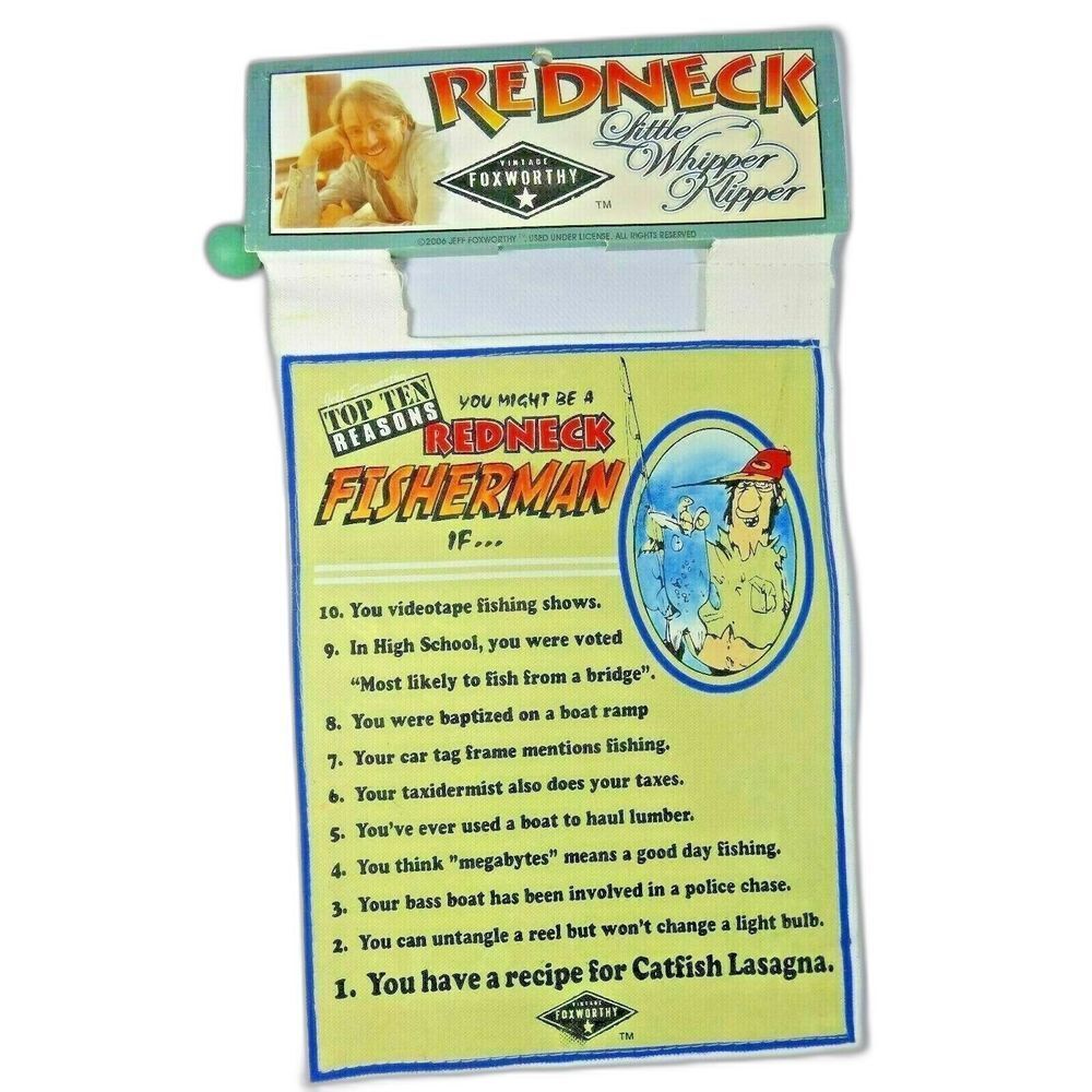 Jeff Foxworthy Little Whipper Klipper You Might Be a Redneck Fisherman Sign NOS